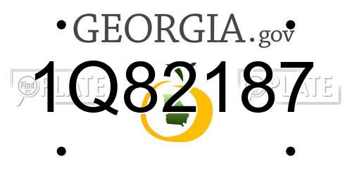 1Q82187 Georgia License Plate