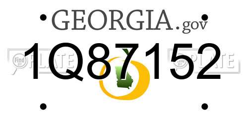 1Q87152 Georgia License Plate