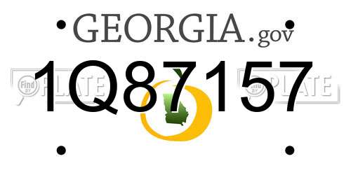 1Q87157 Georgia License Plate