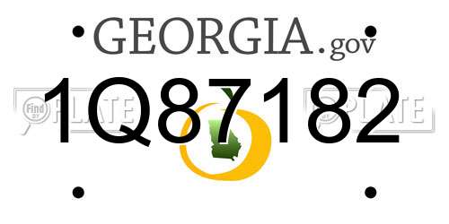 1Q87182 Georgia License Plate