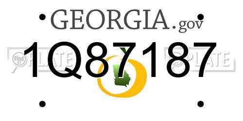 1Q87187 Georgia License Plate