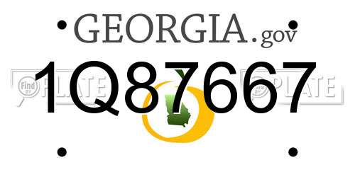 1Q87667 Georgia License Plate