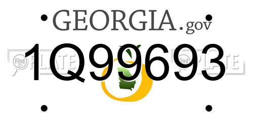 1Q99693 Georgia License Plate