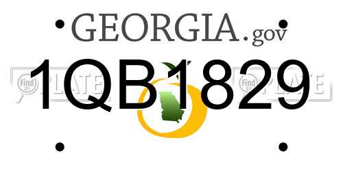 1QB1829 Georgia License Plate