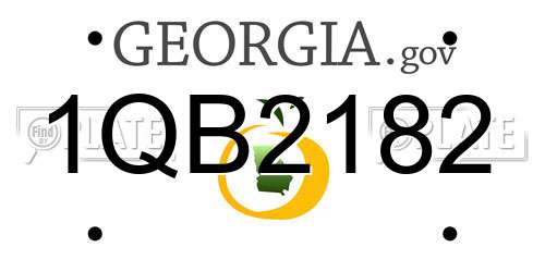 1QB2182 Georgia License Plate