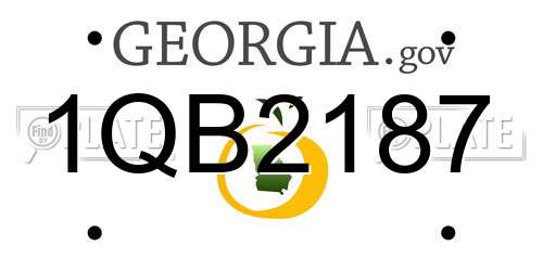 1QB2187 Georgia License Plate