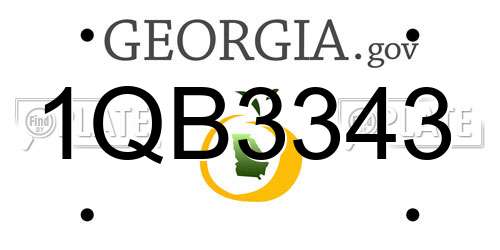 1QB3343 Georgia License Plate