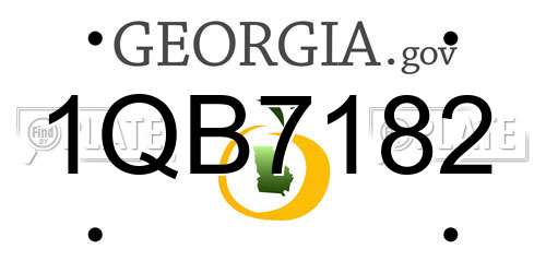 1QB7182 Georgia License Plate