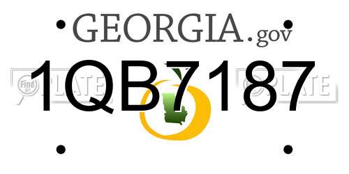 1QB7187 Georgia License Plate