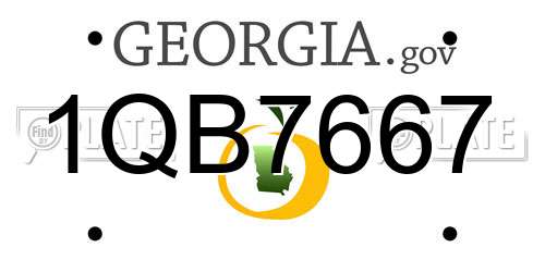 1QB7667 Georgia License Plate