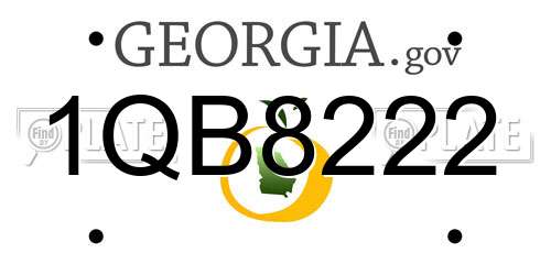 1QB8222 Georgia License Plate