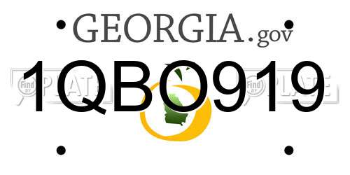 1QBO919 Georgia License Plate