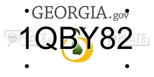 1QBY82 Georgia License Plate