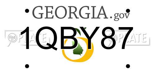 1QBY87 Georgia License Plate