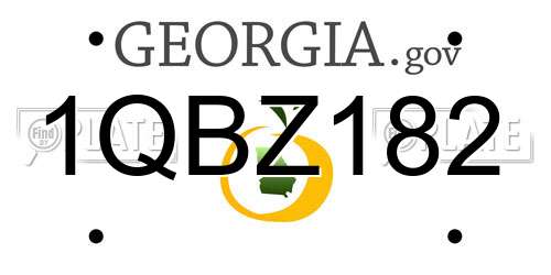 1QBZ182 Georgia License Plate