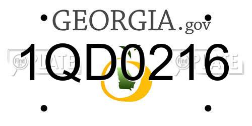 1QD0216 Georgia License Plate