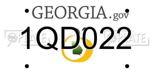 1QD022 Georgia License Plate