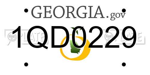 1QD0229 Georgia License Plate