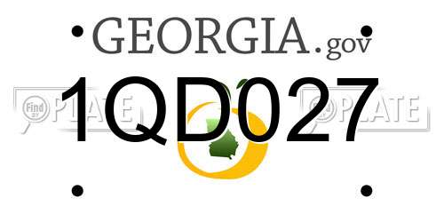 1QD027 Georgia License Plate