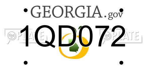 1QD072 Georgia License Plate