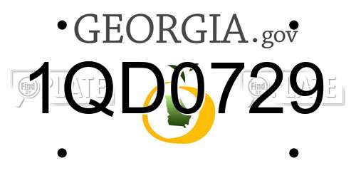 1QD0729 Georgia License Plate