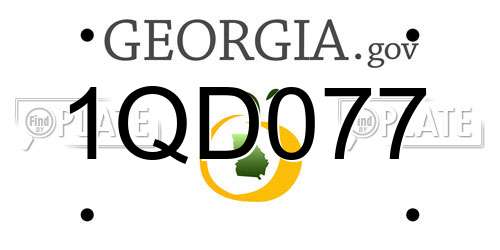 1QD077 Georgia License Plate