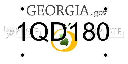1QD180 Georgia License Plate