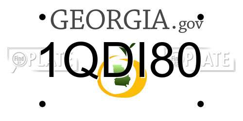 1QDI80 Georgia License Plate