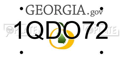 1QDO72 Georgia License Plate