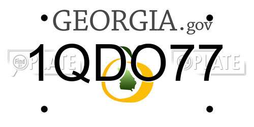 1QDO77 Georgia License Plate
