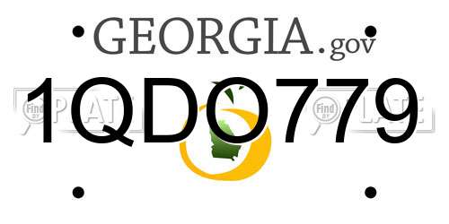 1QDO779 Georgia License Plate