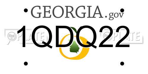 1QDQ22 Georgia License Plate