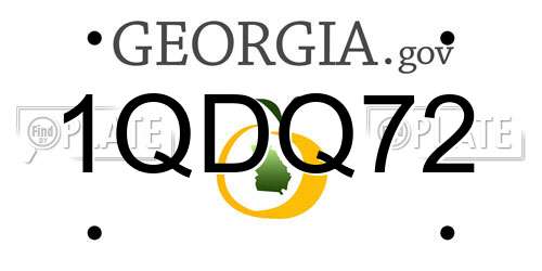 1QDQ72 Georgia License Plate