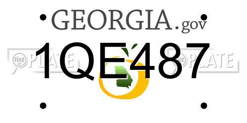 1QE487 Georgia License Plate