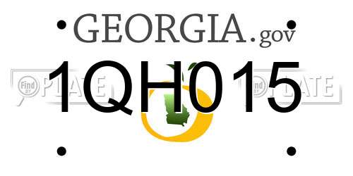 1QH015 Georgia License Plate