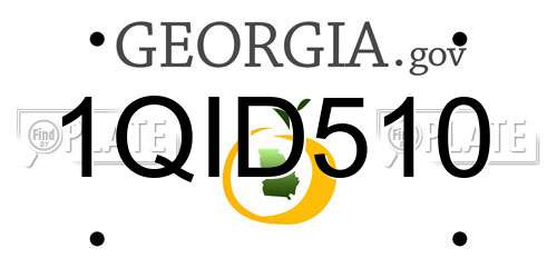 1QID510 Georgia License Plate