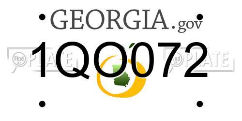 1QO072 Georgia License Plate