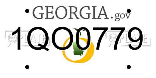 1QO0779 Georgia License Plate