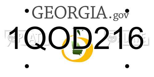 1QOD216 Georgia License Plate