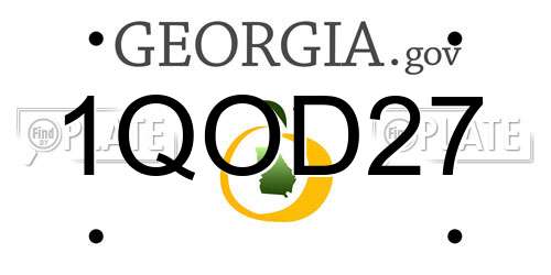 1QOD27 Georgia License Plate