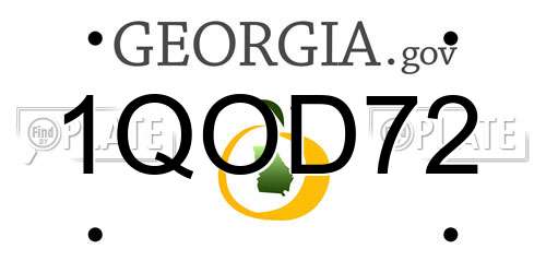 1QOD72 Georgia License Plate