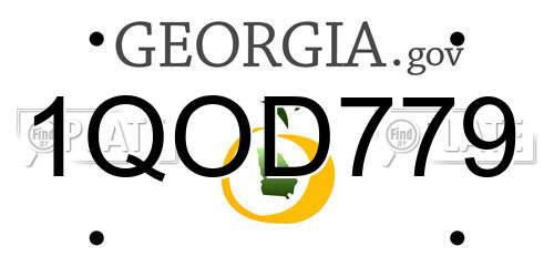 1QOD779 Georgia License Plate