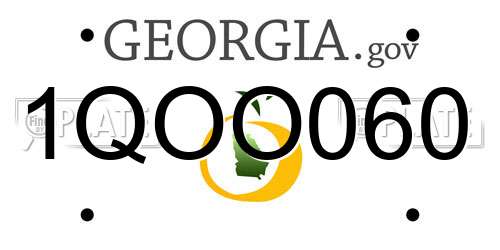 1QOO060 Georgia License Plate