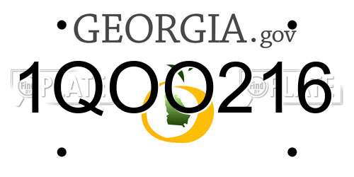 1QOO216 Georgia License Plate
