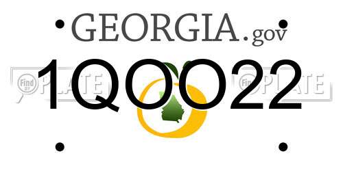 1QOO22 Georgia License Plate