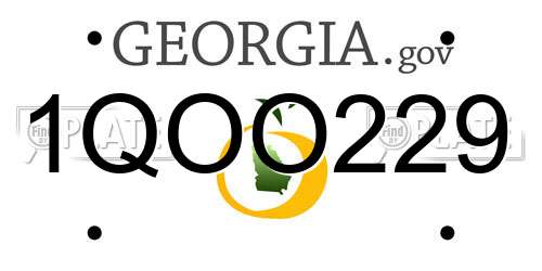 1QOO229 Georgia License Plate