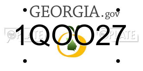 1QOO27 Georgia License Plate