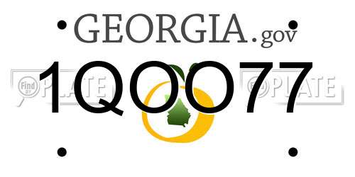 1QOO77 Georgia License Plate