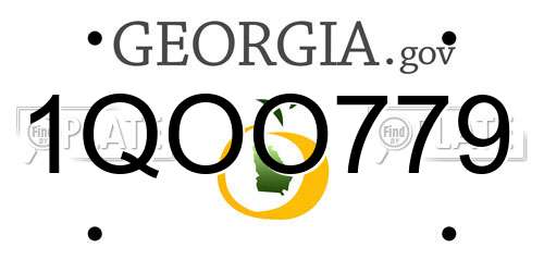 1QOO779 Georgia License Plate