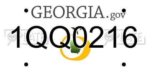 1QQ0216 Georgia License Plate
